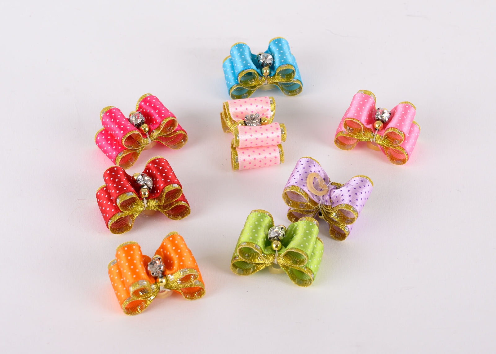 Show Tech Fancy Polka Dot Bows with Elastic 50 pcs Bows