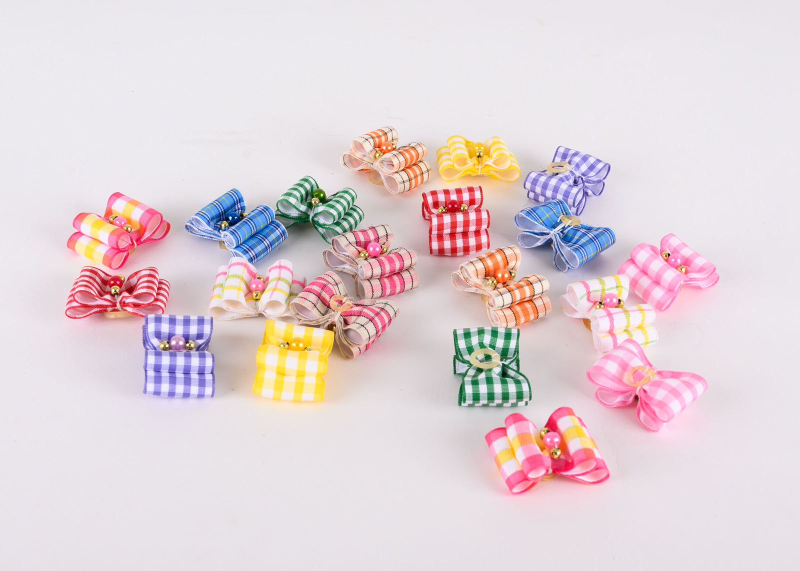Show Tech Fancy Tartan Bows with Elastic 36 pcs Bows