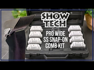 Show Tech Pro Wide SS Snap-on Comb Kit - 10 Combs + #30W Wide Blade in Carry Case