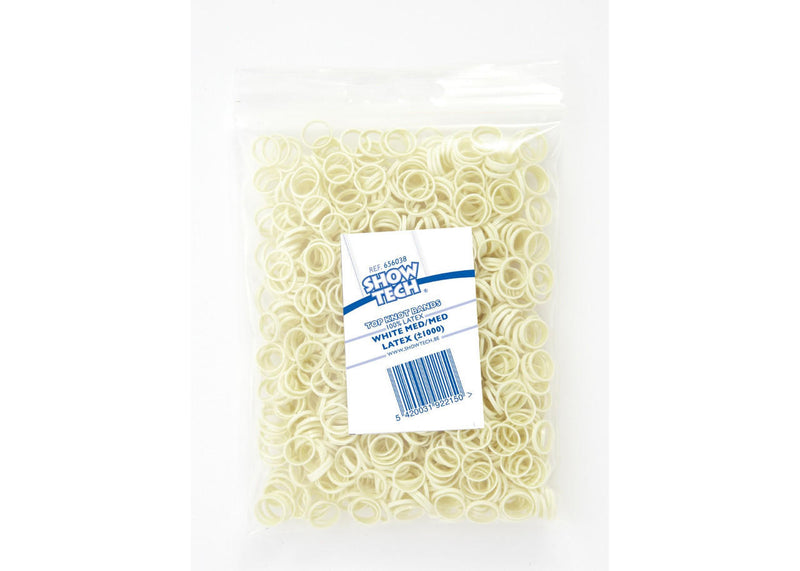 Show Tech Latex Bands – 1000 pcs Wrapping Bands (Red, White, Black & M ...