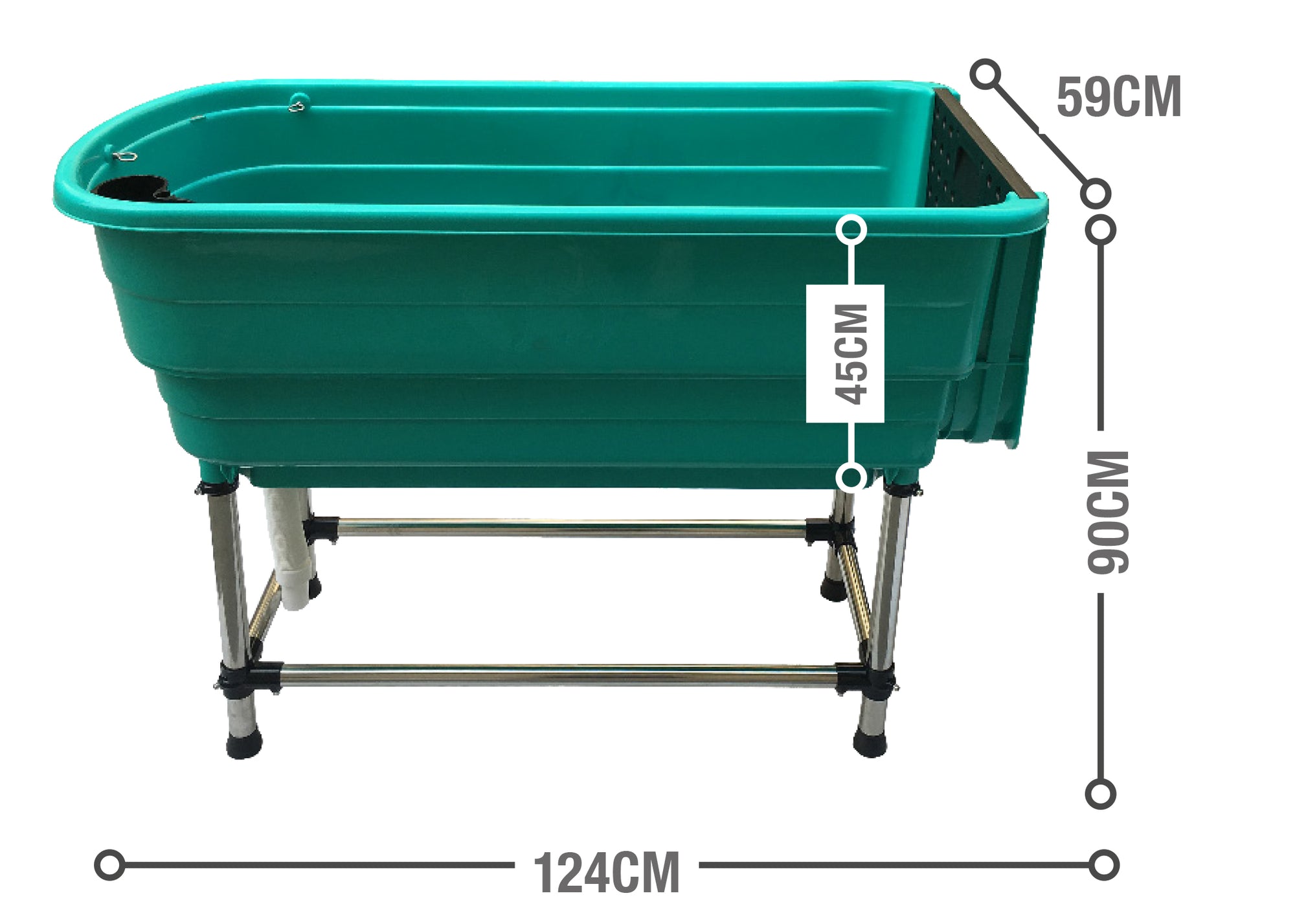 Show Tech Handy Tub L 124 x 59 x 90 cm + Ramp Bath