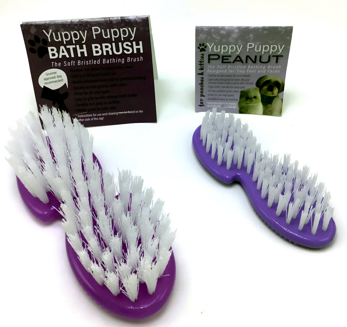 Yuppy Puppy Bathing Brush Large and Peanut Small Brush