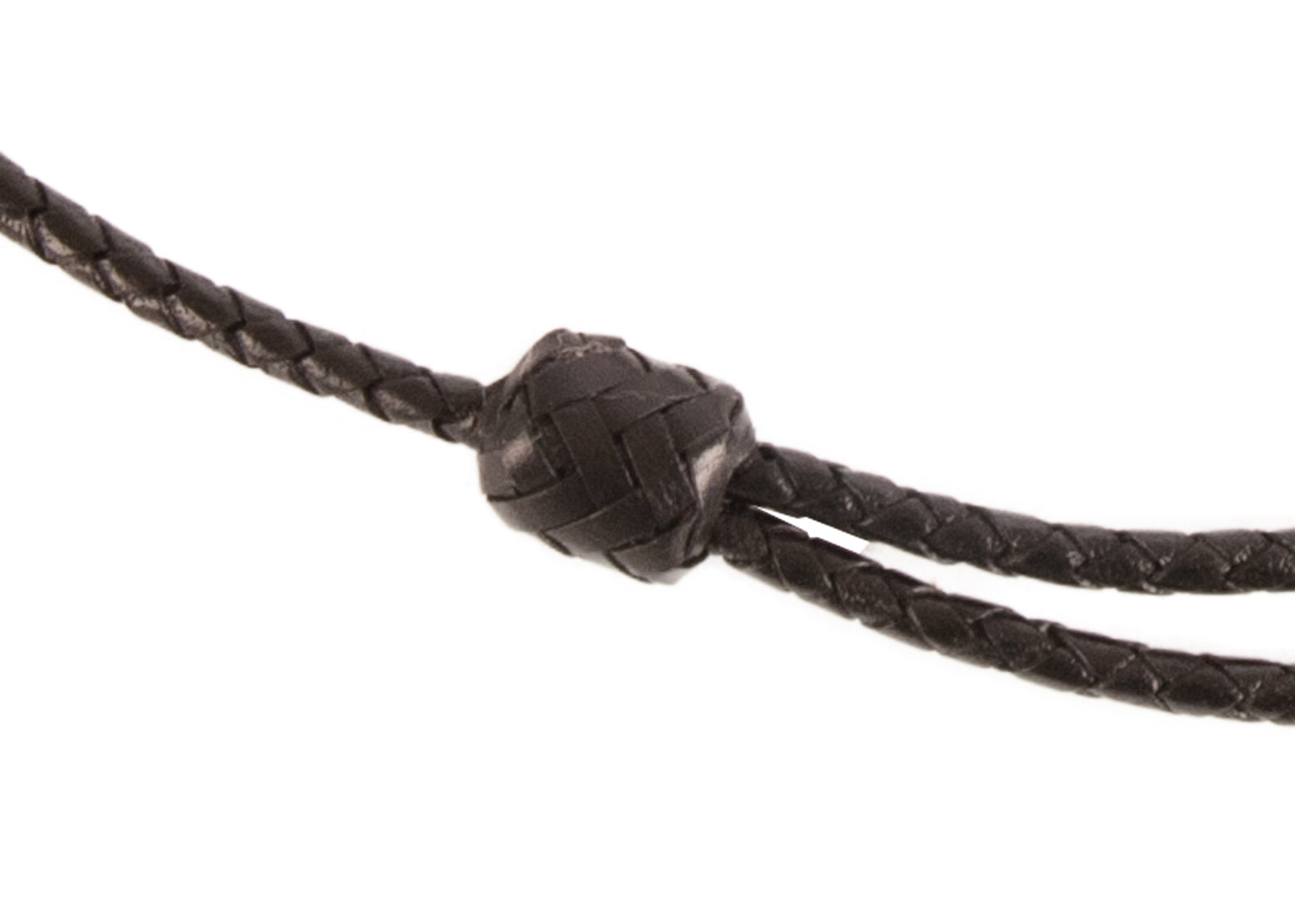 Dapper Dogs Leather Half Check Buffalo Plaited Black Leather Collar