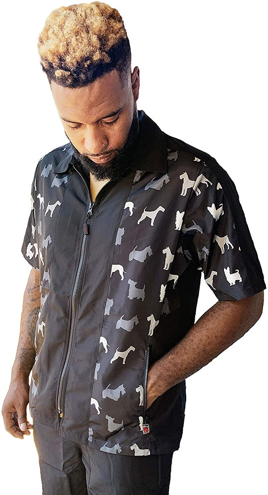 Mens Terrier Print Accent Jacket