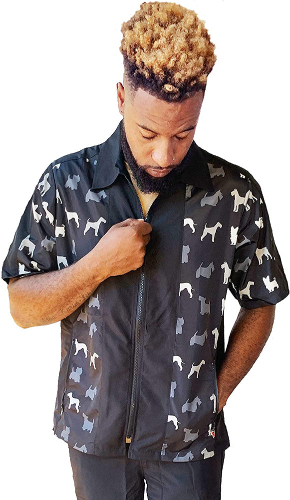 Mens Terrier Print Accent Jacket