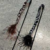 Animal Print Furry Cat Wand Toy